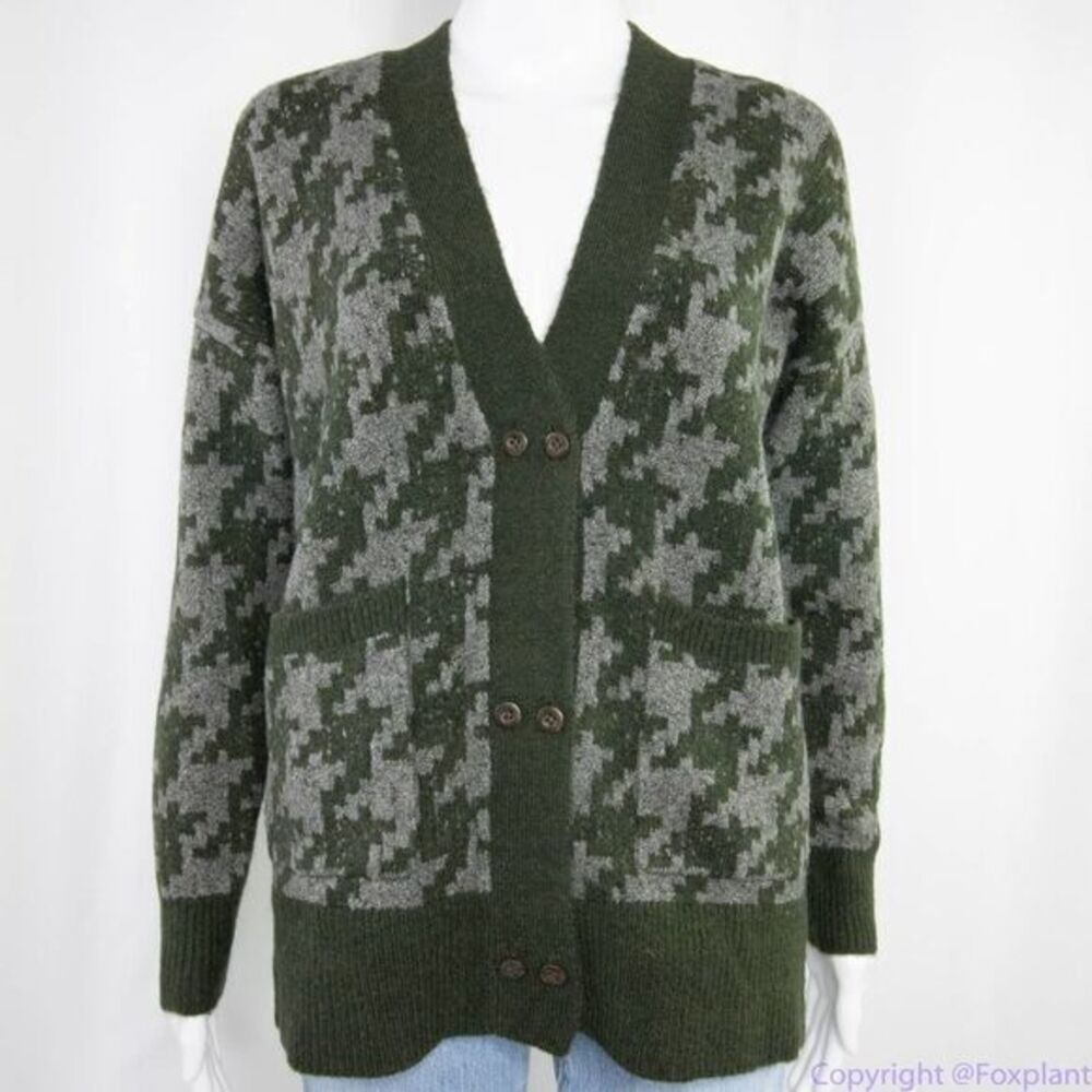 Madewell Allston Double-Button Cardigan Sweater in‎ Houndstooth, size S - Picture 4 of 16